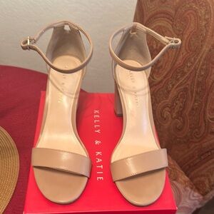 Kelly & Katie Tan Heeled Shoes with Ankle Straps